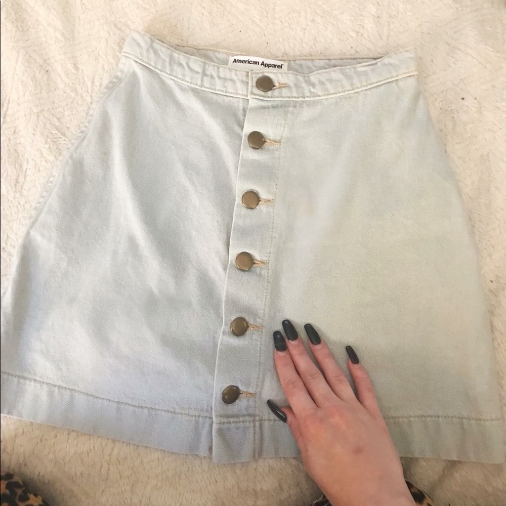 American Apparel denim button skirt